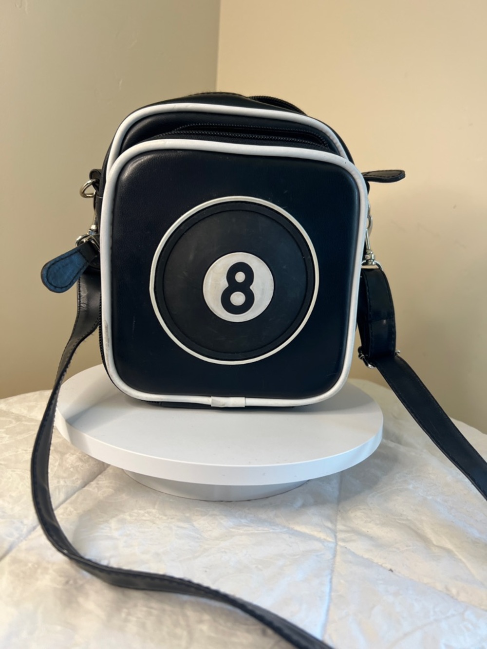 Black 8-Ball Crossbody Bag